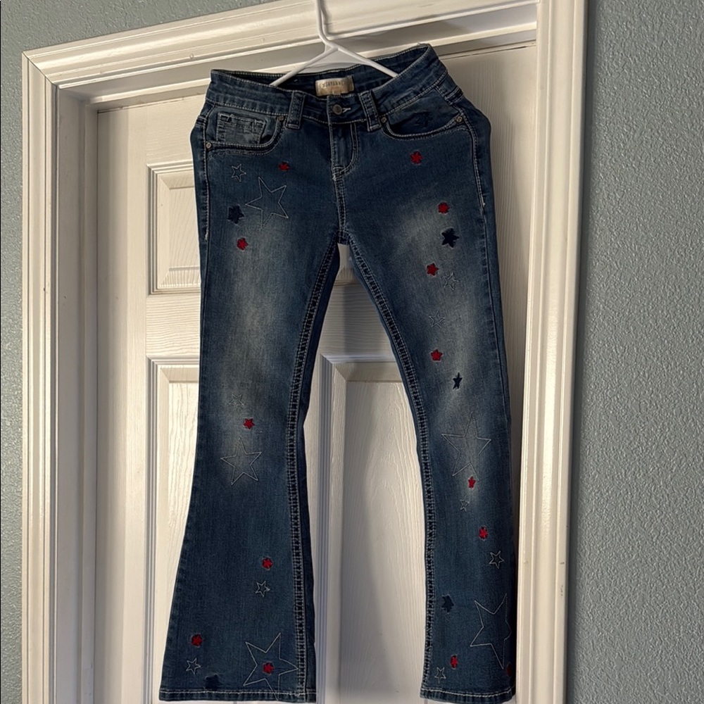 Kids' Blue Star Embroidered Jeans